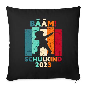 Grundschule 2023 Einschulung Grundschüler Schule - Sofakissenbezug 45 x 45 cm - Schwarz - Vorne