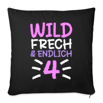 4 Geburtstag Geschenk Vier Jahre 4. Geschenke - Sofakissenbezug 45 x 45 cm - Schwarz - Vorne