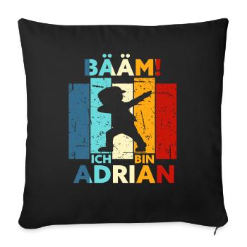 Adrian Geschenk Name Vorname Geburtstag - Sofakissenbezug 45 x 45 cm - Schwarz - Vorne
