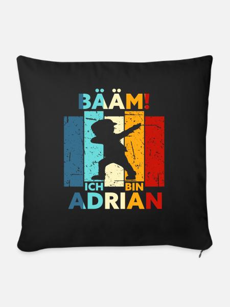 Adrian Geschenk Name Vorname Geburtstag - Sofakissenbezug 45 x 45 cm - Schwarz
