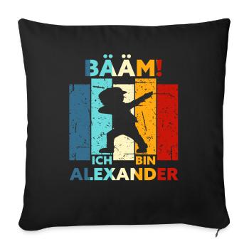 Alexander Geschenk Name Vorname Geburtstag - Sofakissenbezug 45 x 45 cm - Schwarz - Vorne