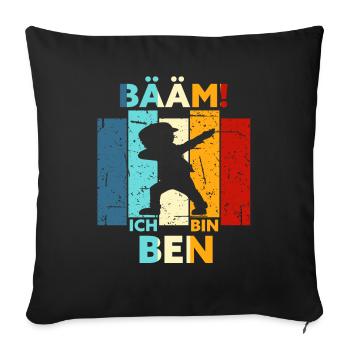Ben Geschenk Name Vorname Geburtstag - Sofakissenbezug 45 x 45 cm - Schwarz - Vorne