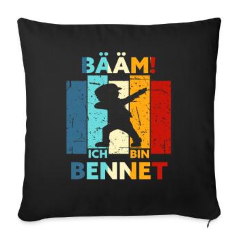 Bennet Geschenk Name Vorname Geburtstag - Sofakissenbezug 45 x 45 cm - Schwarz - Vorne