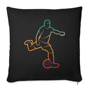 Fußballer Silhouette Fußballtrainer Fußballspieler - Sofakissenbezug 45 x 45 cm - Schwarz - Vorne