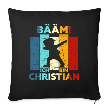 Christian Geschenk Name Vorname Geburtstag - Sofakissenbezug 45 x 45 cm - Schwarz - Vorne