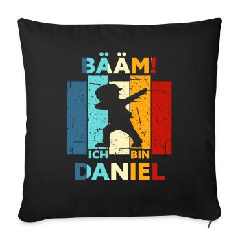 Daniel Geschenk Name Vorname Geburtstag - Sofakissenbezug 45 x 45 cm - Schwarz - Vorne