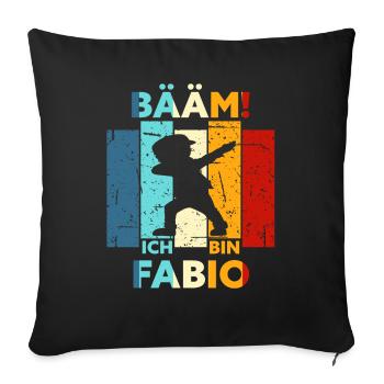 Fabio Geschenk Name Vorname Geburtstag - Sofakissenbezug 45 x 45 cm - Schwarz - Vorne