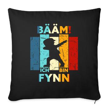 Fynn Geschenk Name Vorname Geburtstag - Sofakissenbezug 45 x 45 cm - Schwarz - Vorne