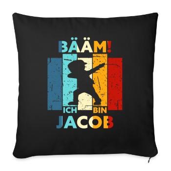 Jacob Geschenk Name Vorname Geburtstag - Sofakissenbezug 45 x 45 cm - Schwarz - Vorne
