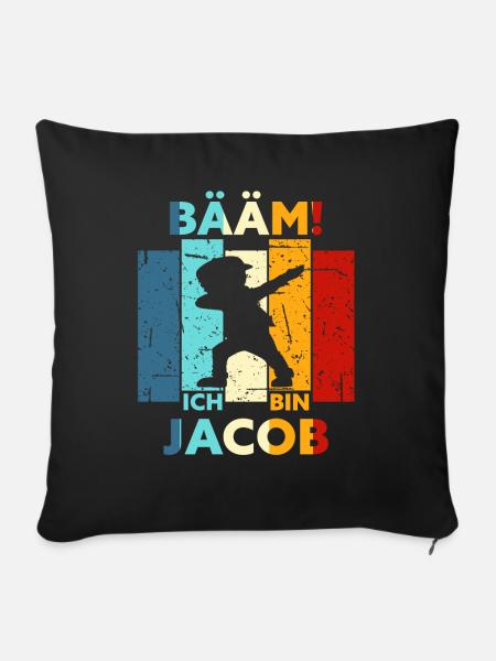 Jacob Geschenk Name Vorname Geburtstag - Sofakissenbezug 45 x 45 cm - Schwarz