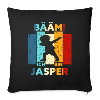 Jasper Geschenk Name Vorname Geburtstag - Sofakissenbezug 45 x 45 cm - Schwarz - Vorne