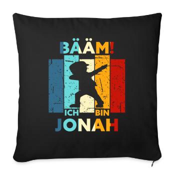 Jonah Geschenk Name Vorname Geburtstag - Sofakissenbezug 45 x 45 cm - Schwarz - Vorne