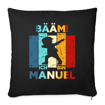 Manuel Geschenk Name Vorname Geburtstag - Sofakissenbezug 45 x 45 cm - Schwarz - Vorne