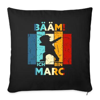 Marc Geschenk Name Vorname Geburtstag - Sofakissenbezug 45 x 45 cm - Schwarz - Vorne