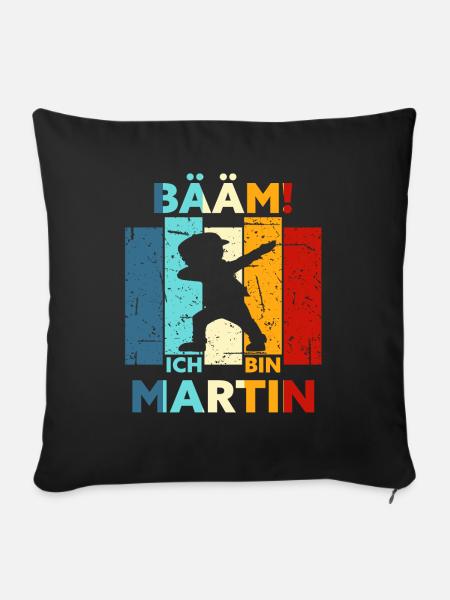 Martin Geschenk Name Vorname Geburtstag - Sofakissenbezug 45 x 45 cm - Schwarz