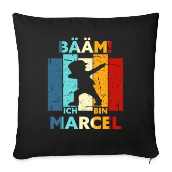 Marcel Geschenk Name Vorname Geburtstag - Sofakissenbezug 45 x 45 cm - Schwarz - Vorne