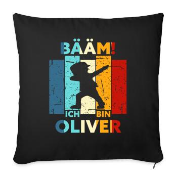 Oliver Geschenk Name Vorname Geburtstag - Sofakissenbezug 45 x 45 cm - Schwarz - Vorne