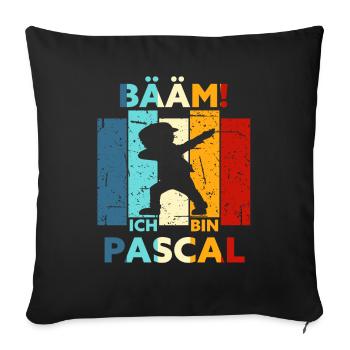 Pascal Geschenk Name Vorname Geburtstag - Sofakissenbezug 45 x 45 cm - Schwarz - Vorne