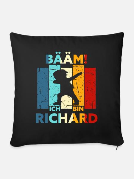 Richard Geschenk Name Vorname Geburtstag - Sofakissenbezug 45 x 45 cm - Schwarz