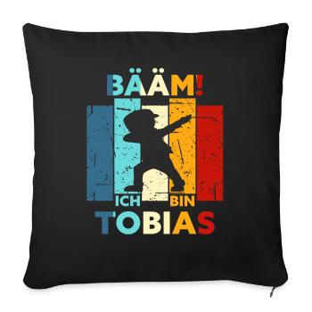 Tobias Geschenk Name Vorname Geburtstag - Sofakissenbezug 45 x 45 cm - Schwarz - Vorne