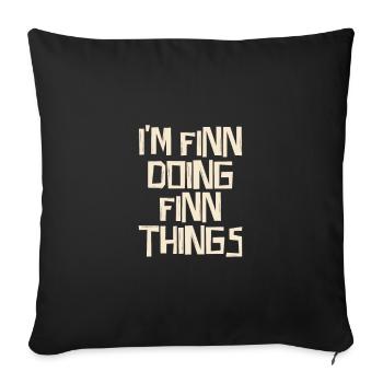Je suis Finn en train de faire des choses Finn - Housse de coussin décorative 45 x 45 cm - noir - Devant