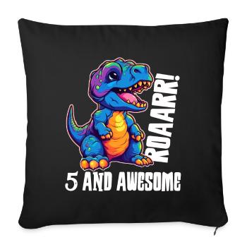 5 ans anniversaire 5ème cadeau cinq garçons - Housse de coussin décorative 45 x 45 cm - noir - Devant