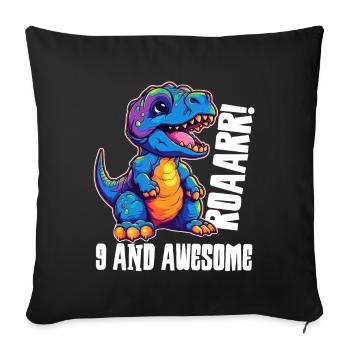 9 Years Birthday 9. Gift Nine Boy - Sofa pillowcase 17,3'' x 17,3'' (45 x 45 cm) - black - Front