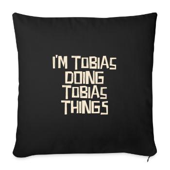 Je suis Tobias en train de faire des choses Tobias - Housse de coussin décorative 45 x 45 cm - noir - Devant