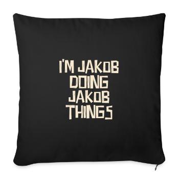 Je suis Jakob en train de faire des choses Jakob - Housse de coussin décorative 45 x 45 cm - noir - Devant
