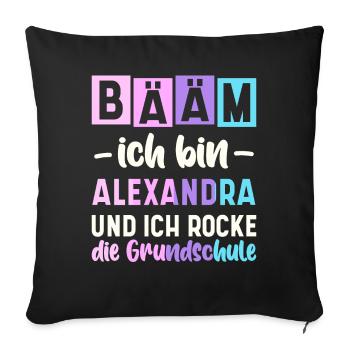Name Alexandra Geschenk Grundschule - Sofakissenbezug 45 x 45 cm - Schwarz - Vorne