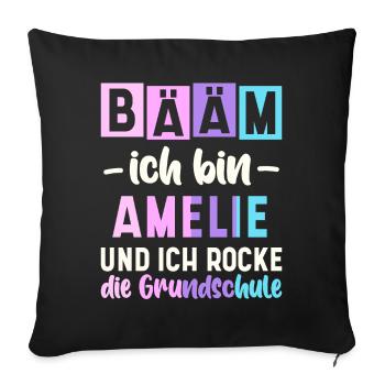 Name Amelie Geschenk Grundschule - Sofakissenbezug 45 x 45 cm - Schwarz - Vorne