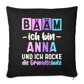 Name Anna Geschenk Grundschule - Sofakissenbezug 45 x 45 cm - Schwarz - Vorne