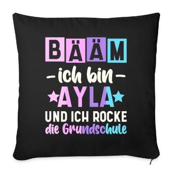 Name Ayla Geschenk Grundschule - Sofakissenbezug 45 x 45 cm - Schwarz - Vorne