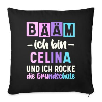 Name Celina Geschenk Grundschule - Sofakissenbezug 45 x 45 cm - Schwarz - Vorne