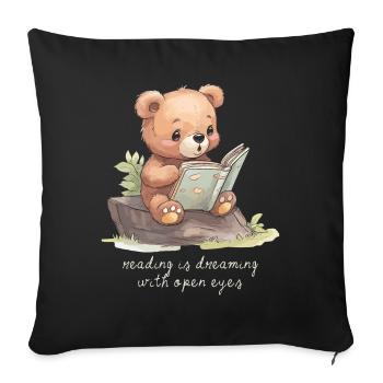 Dream with open eyes - Sofa pillowcase 17,3'' x 17,3'' (45 x 45 cm) - black - Front