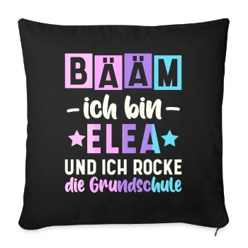 Name Elea Geschenk Grundschule - Sofakissenbezug 45 x 45 cm - Schwarz - Vorne