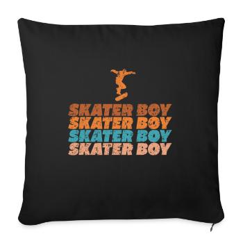 Skater Boy Skateboard Skateboarding Vintage - Housse de coussin décorative 45 x 45 cm - noir - Devant