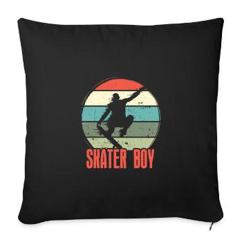 Skater Boy Skateboard Skateboarding Vintage - Housse de coussin décorative 45 x 45 cm - noir - Devant