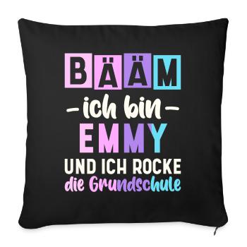 Name Emmy Geschenk Grundschule - Sofakissenbezug 45 x 45 cm - Schwarz - Vorne