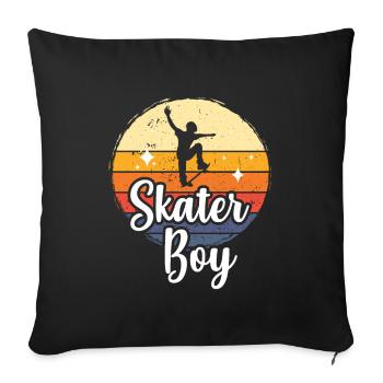 Skateboarding Skateboard Skater Boy - Sofa pillowcase 17,3'' x 17,3'' (45 x 45 cm) - black - Front