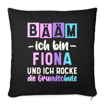 Name Fiona Geschenk Grundschule - Sofakissenbezug 45 x 45 cm - Schwarz - Vorne