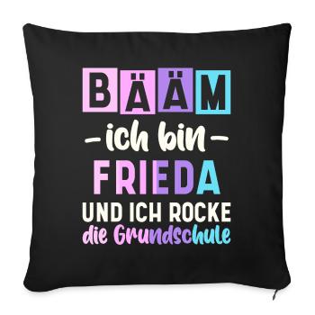 Name Frieda Geschenk Grundschule - Sofakissenbezug 45 x 45 cm - Schwarz - Vorne