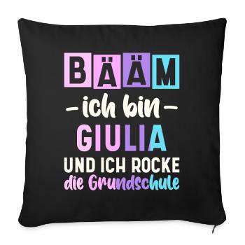 Name Giulia Geschenk Grundschule - Sofakissenbezug 45 x 45 cm - Schwarz - Vorne