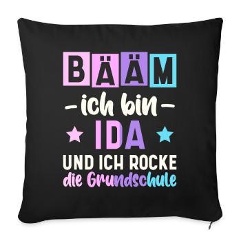 Name Ida Geschenk Grundschule - Sofakissenbezug 45 x 45 cm - Schwarz - Vorne