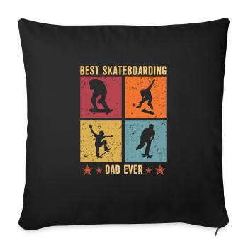 Best Skateboarding dad ever - Sofa pillowcase 17,3'' x 17,3'' (45 x 45 cm) - black - Front