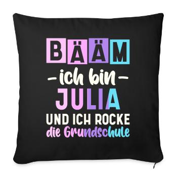 Name Julia Geschenk Grundschule - Sofakissenbezug 45 x 45 cm - Schwarz - Vorne
