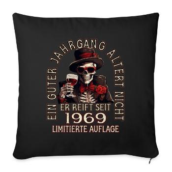 54. Geburtstag 1969 54er Guter Jahrgang - Sofakissenbezug 45 x 45 cm - Schwarz - Vorne