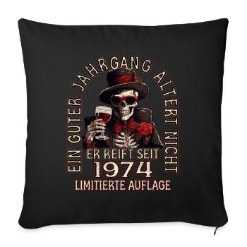 49. Geburtstag 1974 49er Guter Jahrgang - Sofakissenbezug 45 x 45 cm - Schwarz - Vorne