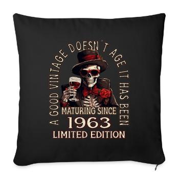 61st Birthday 1963 61 Good vintage - Sofa pillowcase 17,3'' x 17,3'' (45 x 45 cm) - black - Front