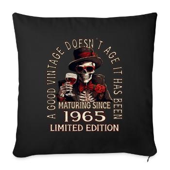 58th Birthday 1965 '58 Good Vintage - Sofa pillowcase 17,3'' x 17,3'' (45 x 45 cm) - black - Front